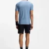Slim-Fit-T-Shirt mit Jacquard-Streifen und Logo-Print