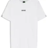 Slim-Fit-T-Shirt mit Jacquard-Streifen und Logo-Print
