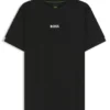 Slim-Fit-T-Shirt mit Jacquard-Streifen und Logo-Print
