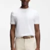 Slim-Fit-T-Shirt mit Kontraststreifen aus merzerisierter Baumwolle Slim-Fit-T-Shirt mit Kontraststreifen aus merzerisierter Baumwolle