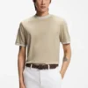 Slim-Fit-T-Shirt mit Kontraststreifen aus merzerisierter Baumwolle Slim-Fit-T-Shirt mit Kontraststreifen aus merzerisierter Baumwolle