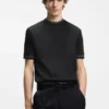 Slim-Fit-T-Shirt mit Kontraststreifen aus merzerisierter Baumwolle Slim-Fit-T-Shirt mit Kontraststreifen aus merzerisierter Baumwolle