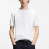 Slim-Fit-T-Shirt mit Kontraststreifen aus merzerisierter Baumwolle Slim-Fit-T-Shirt mit Kontraststreifen aus merzerisierter Baumwolle