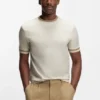 Slim-Fit-T-Shirt mit Kontraststreifen aus merzerisierter Baumwolle Slim-Fit-T-Shirt mit Kontraststreifen aus merzerisierter Baumwolle