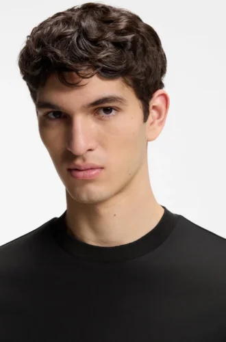Slim-Fit-T-Shirt mit Kontraststreifen aus merzerisierter Baumwolle