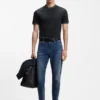Slim-Fit-T-Shirt mit Kontraststreifen aus merzerisierter Baumwolle Slim-Fit-T-Shirt mit Kontraststreifen aus merzerisierter Baumwolle