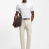 Slim-Fit-T-Shirt mit Kontraststreifen aus merzerisierter Baumwolle Slim-Fit-T-Shirt mit Kontraststreifen aus merzerisierter Baumwolle