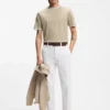 Slim-Fit-T-Shirt mit Kontraststreifen aus merzerisierter Baumwolle Slim-Fit-T-Shirt mit Kontraststreifen aus merzerisierter Baumwolle
