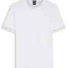 Slim-Fit-T-Shirt mit Kontraststreifen aus merzerisierter Baumwolle Slim-Fit-T-Shirt mit Kontraststreifen aus merzerisierter Baumwolle