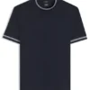 Slim-Fit-T-Shirt mit Kontraststreifen aus merzerisierter Baumwolle Slim-Fit-T-Shirt mit Kontraststreifen aus merzerisierter Baumwolle