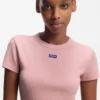 Slim-Fit-T-Shirt mit Logo-Applikation aus Stretch-Baumwolle
