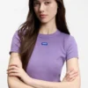 Slim-Fit-T-Shirt mit Logo-Applikation aus Stretch-Baumwolle