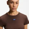 Slim-Fit-T-Shirt mit Logo-Applikation aus Stretch-Baumwolle