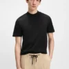 Slim-Fit-T-Shirt mit Stehkragen aus Stretch-Baumwolle Slim-Fit-T-Shirt mit Stehkragen aus Stretch-Baumwolle