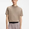 Slim-Fit-T-Shirt mit Stehkragen aus Stretch-Baumwolle Slim-Fit-T-Shirt mit Stehkragen aus Stretch-Baumwolle