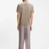 Slim-Fit-T-Shirt mit Stehkragen aus Stretch-Baumwolle Slim-Fit-T-Shirt mit Stehkragen aus Stretch-Baumwolle