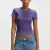 Slim-Fit-T-Shirt mit Strass-Logo aus Stretch-Baumwolle