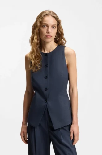 Slim-Fit-Weste aus Schurwolle