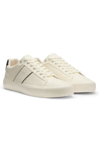 Sneaker aus Kunstleder mit genarbter und glatter Oberfläche