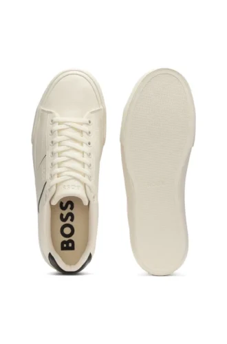 Sneaker aus Kunstleder mit genarbter und glatter Oberfläche