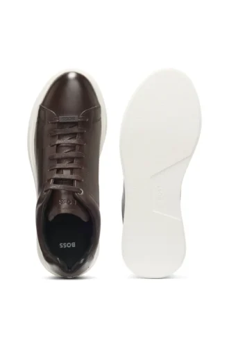 Sneaker aus Leder mit Gummisohle