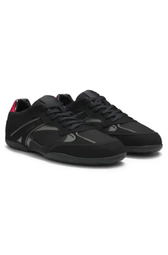 Sneaker aus Mesh und Kunstwildleder