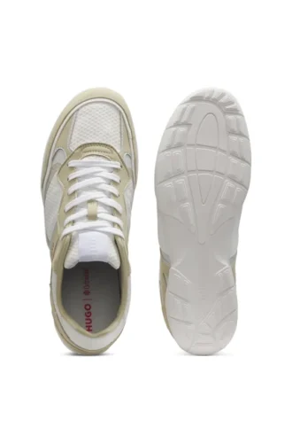 Sneaker aus Mesh und Kunstwildleder