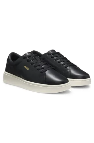 Sneaker aus Nappaleder mit goldfarbenem Logo