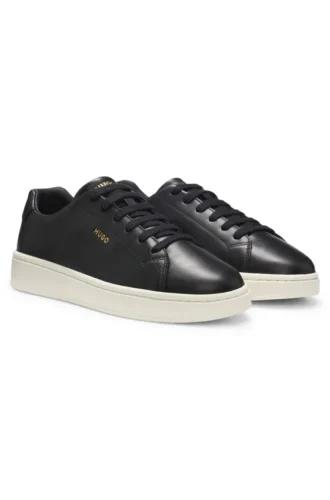 Sneaker aus Nappaleder mit goldfarbenem Logo