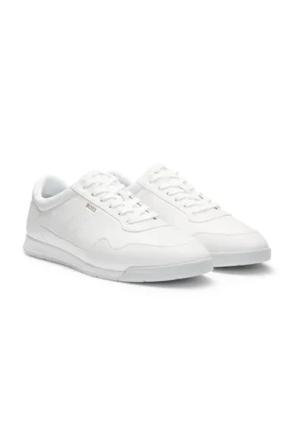 Sneaker aus Nappaleder mit goldfarbenem Logo