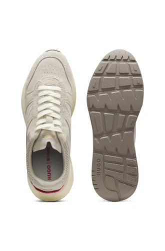 Sneaker aus strukturiertem Wildleder mit Logo-Details