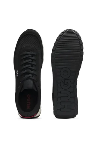 Sneaker mit gestricktem Obermaterial und Logo-Flagge