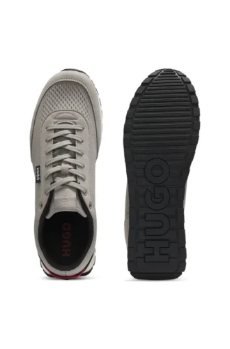 Sneaker mit gestricktem Obermaterial und Logo-Flagge