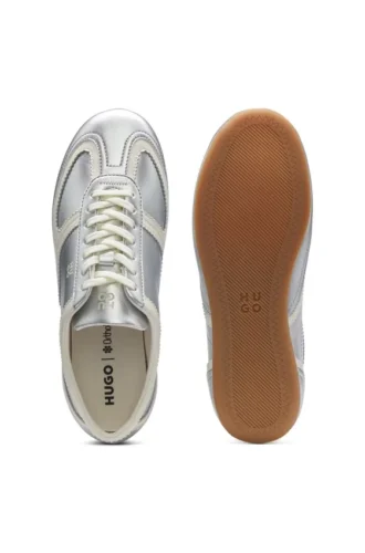 Sneaker mit Komfort-Einlegesohle und silberfarbenem Obermaterial
