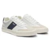 Sneaker mit Lederbesatz aus Kunstleder