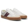 Sneaker mit Lederbesatz aus Kunstleder