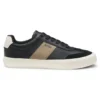 Sneaker mit Lederbesatz aus Kunstleder