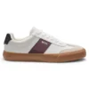 Sneaker mit Lederbesatz aus Kunstleder
