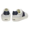 Sneaker mit Lederbesatz aus Kunstleder