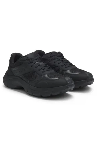 Sneaker mit Mesh und Kunstleder