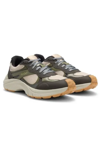 Sneaker mit Mesh und Kunstleder