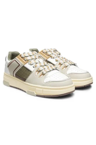 Sneaker mit Mesh und Kunstleder