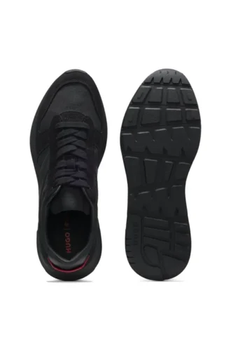 Sneaker mit Monogramm-Jacquard und Kunstwildlederbesatz