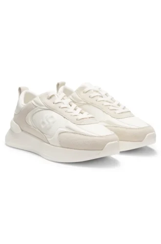 Sneaker mit Wildlederbesatz aus Kunstleder