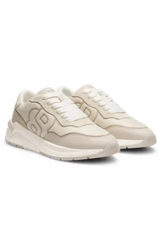 Sneaker mit Wildlederbesatz und Double-B-Monogramm