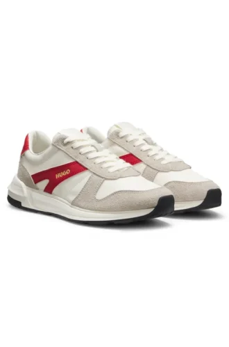 Sneaker mit Wildlederbesatz und Logo-Details