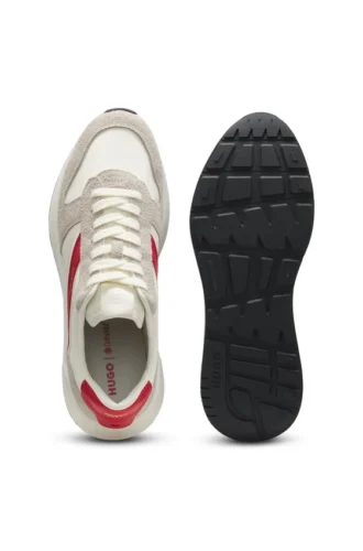 Sneaker mit Wildlederbesatz und Logo-Details