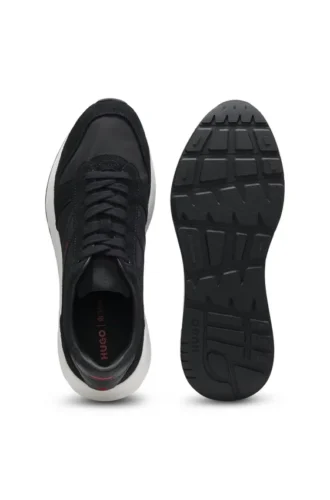Sneaker mit Wildlederbesatz und Logo-Details