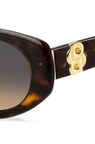 Sonnenbrille aus Acetat in Schildpattoptik mit Double-B-Monogramm