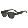 Sonnenbrille aus gemustertem Acetat mit silberfarbenen Scharnieren